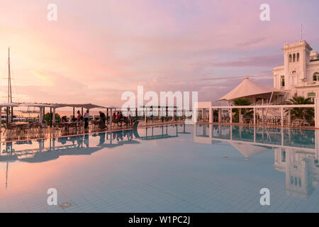 swimming pool at Club Cienfuegos, next to the Marina, Cienfuegos, Cuba, Caribbean island Stock Photo
