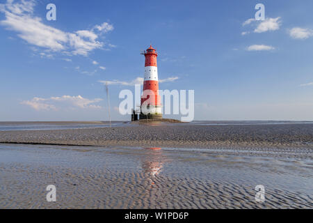 Lighthouse Arngast in the Jade Bay in the National Park Wadden Sea of Lower saxony, Dangast, Varel, East Frisia, Friesland, Lower Saxony, Northern Ger Stock Photo