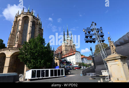 Festival at Cathedral place, Erfurt, Thuringia, Eastgermany, Germany Stock Photo