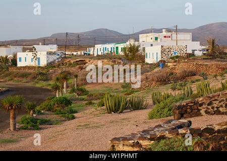 Village of Las Salinas near Caleta de Fustes at sunrise, Fuerteventura, Canary Islands, Islas Canarias, Atlantic Ocean, Spain, Europe Stock Photo
