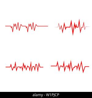 Pulse line ilustration vector template Stock Vector