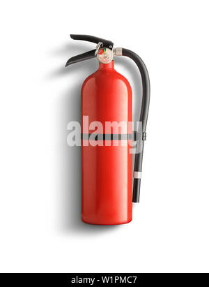 fire extinguisher with reflection on white background Stock Photo