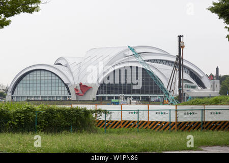 Tokyo, Japan. 3rd July, 2019. A general view of Tatsumi International Swimming Center, venue for the Tokyo 2020 Olympic and Paralympic Games. Members of the press visited the Games venues under construction for Olympic and Paralympic Games Tokyo 2020. Most buildings report over 70% of completion. Credit: Rodrigo Reyes Marin/ZUMA Wire/Alamy Live News Stock Photo