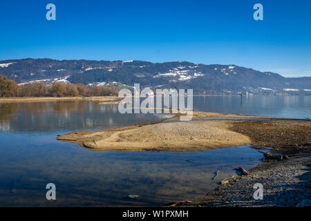 landscape at Lake Constance at the Leiblach, Austria Stock Photo