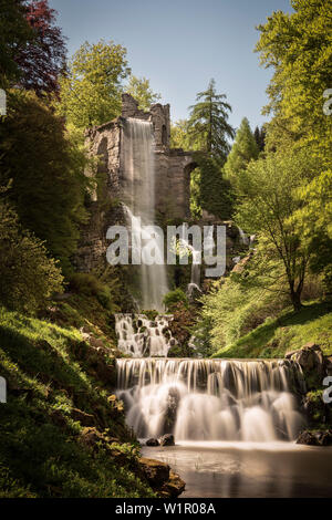 UNESCO World Heritage Wilhelmshoehe mountain park, aqueduct, Kassel, Hesse, Germany Stock Photo