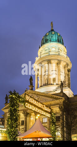 Christmas Market at Gendarme Market , French Dome Stock Photo