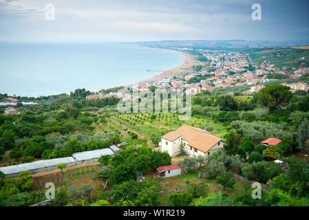 View from Vasto over the Adriatic Coast Stock Photo