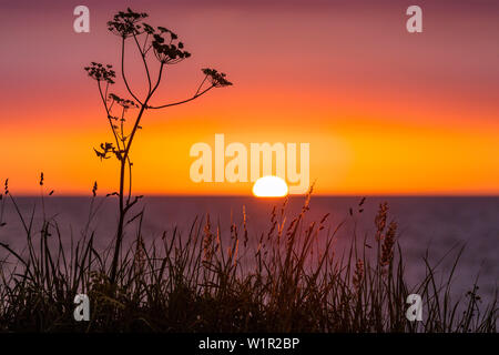Sunset over the Baltic Sea, Ruegen Island, Baltic Sea, Germany Stock Photo