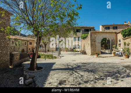 village of Orient in Serra de Tramuntana, mountain range, Majorca, Mallorca, Balearic Islands, Spain Stock Photo