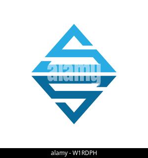 Emerald SS Initials Lettermark Vector Symbol Graphic Logo Design Template Stock Vector