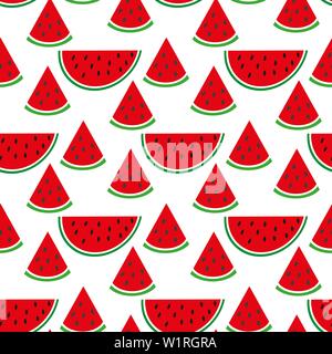 Watermelons pattern. Seamless vector background. Stock Vector