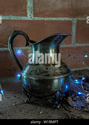 Magic genie jug. Magic Aladdin's genie lamp. Stock Photo
