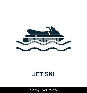 Jet Ski vector icon illustration. Creative sign from icons collection. Filled flat Jet Ski icon for computer and mobile. Symbol, logo vector graphics. Stock Vector