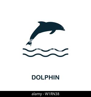 Dolphin vector icon illustration. Creative sign from icons collection. Filled flat Dolphin icon for computer and mobile. Symbol, logo vector graphics. Stock Vector