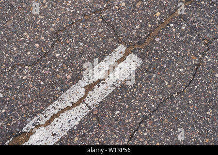 The road with asphalt coating and line markings. Stock Photo