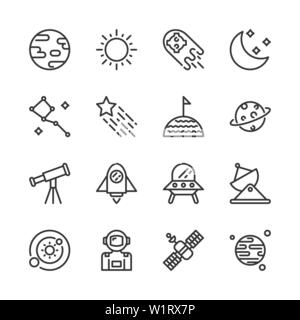 Space in outline icon set.Vector illustration Stock Vector