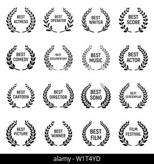 Film festival icons set. Simple set of film festival vector icons for web design on white background Stock Vector