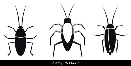 Cockroach insect icons set. Simple set of cockroach insect vector icons for web design on white background Stock Vector