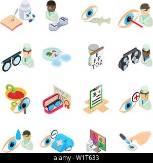 Therapeutic icons set, isometric style Stock Vector