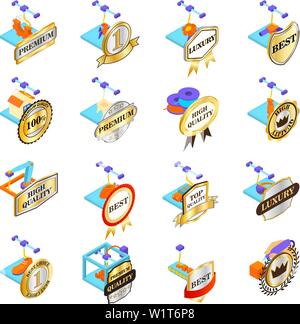 Excellent printing icons set, isometric style Stock Vector