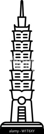 Asian stupa icon. Outline asian stupa vector icon for web design isolated on white background Stock Vector