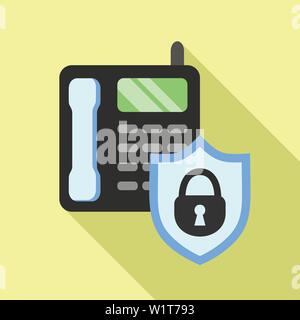 Secured intercom icon. Flat illustration of secured intercom vector icon for web design Stock Vector