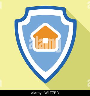 Protected house icon. Flat illustration of protected house vector icon for web design Stock Vector