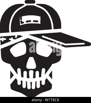Skull in cap icon. Simple illustration of skull in cap vector icon for web design isolated on white background Stock Vector