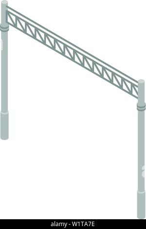 Railway gate icon, isometric style Stock Vector