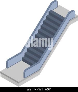 Railway escalator icon, isometric style Stock Vector