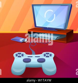 Console concept background. Cartoon illustration of console vector concept background for web design Stock Vector