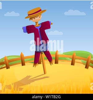 Scarecrow doll concept background. Cartoon illustration of scarecrow doll vector concept background for web design Stock Vector