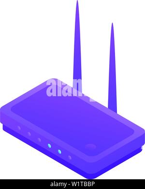 Wifi router icon, isometric style Stock Vector