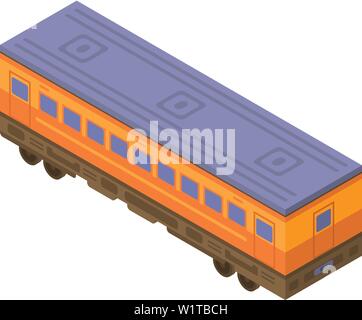 Country train wagon icon, isometric style Stock Vector