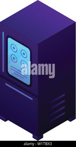 Smart fridge icon, isometric style Stock Vector