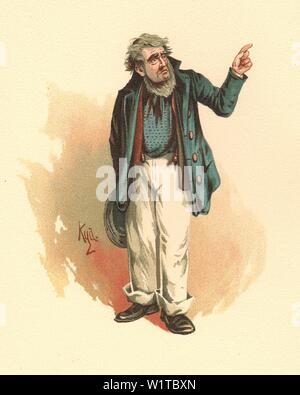 Mr. Peggotty - David Copperfield Character from “The Characters of Charles Dickens Pourtrayed in a Series of Original Water Colour Sketches by Kyd” Stock Photo
