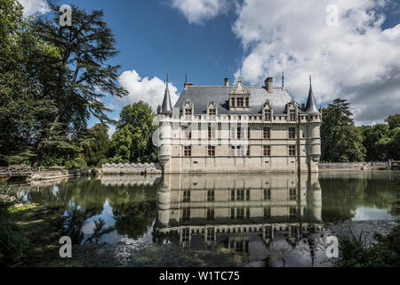 Chateau Azay-le-Rideau, Renaissance Castle, Loire, UNESCO World Heritage Site, Département Indre-et-Loire, France Stock Photo