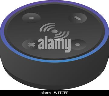 Modern smart speaker icon, isometric style Stock Vector