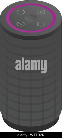 Black smart speaker icon, isometric style Stock Vector