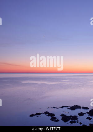 sunset over the Mediterranean Sea, Corsica, France Stock Photo