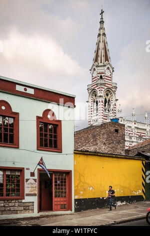 Santuario Nuestra Señora del Carmen church tower, capital Bogota, Departmento Cundinamarca, Colombia, Southamerica Stock Photo