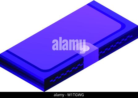 Zipper wallet icon, isometric style Stock Vector