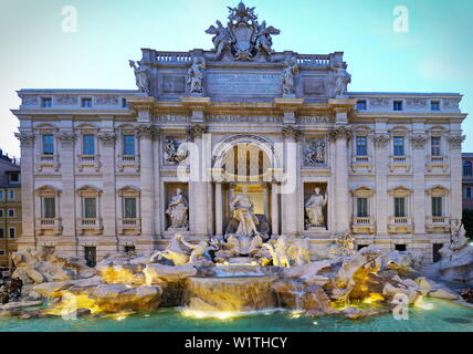 Famous and one of the most beautiful fountain of Rome - Trevi Fountain (Fontana di Trevi). Italy