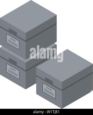 Archive box icon, isometric style Stock Vector