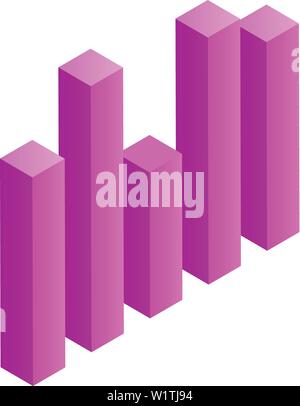 Column chart icon, isometric style Stock Vector
