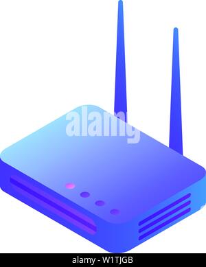Wifi router icon, isometric style Stock Vector