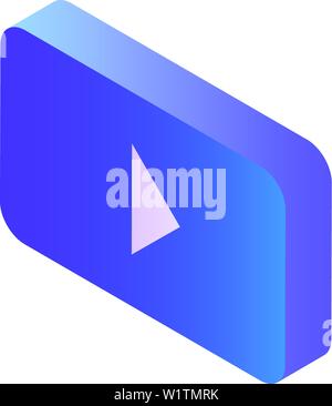 Play button icon, isometric style Stock Vector