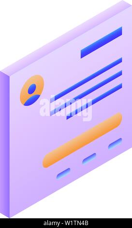 Id man card icon, isometric style Stock Vector