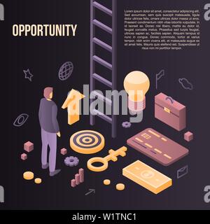 Opportunity business concept background, isometric style Stock Vector