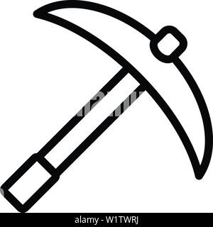 Pickaxe icon, outline style Stock Vector